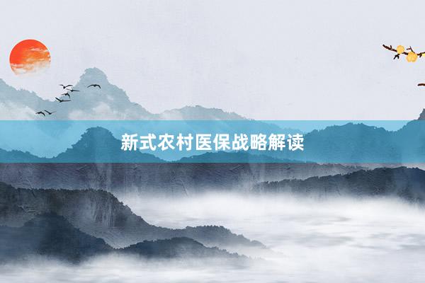 新式农村医保战略解读