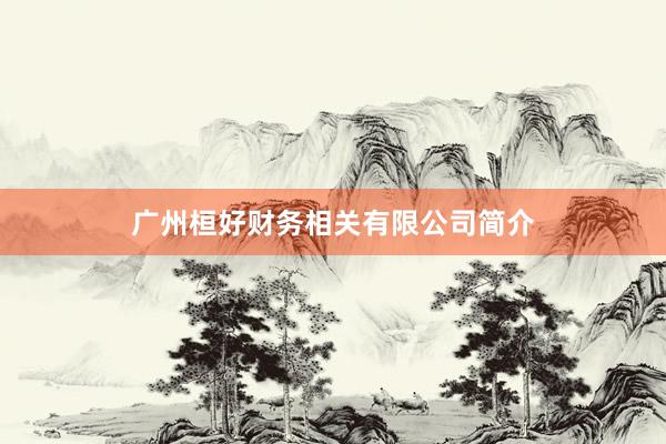 广州桓好财务相关有限公司简介